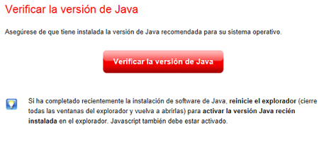 Versión de Java instalada
